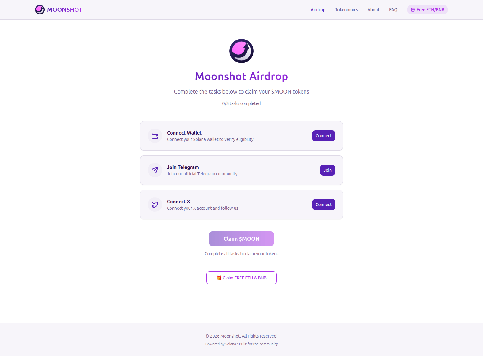 Screenshot of claimmoonshot.space