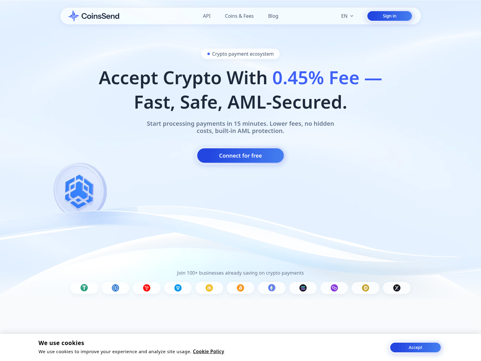 Screenshot of coinssend.com
