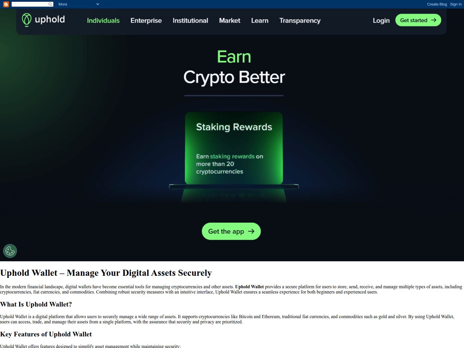 Screenshot of uphold-wallettt.blogspot.it