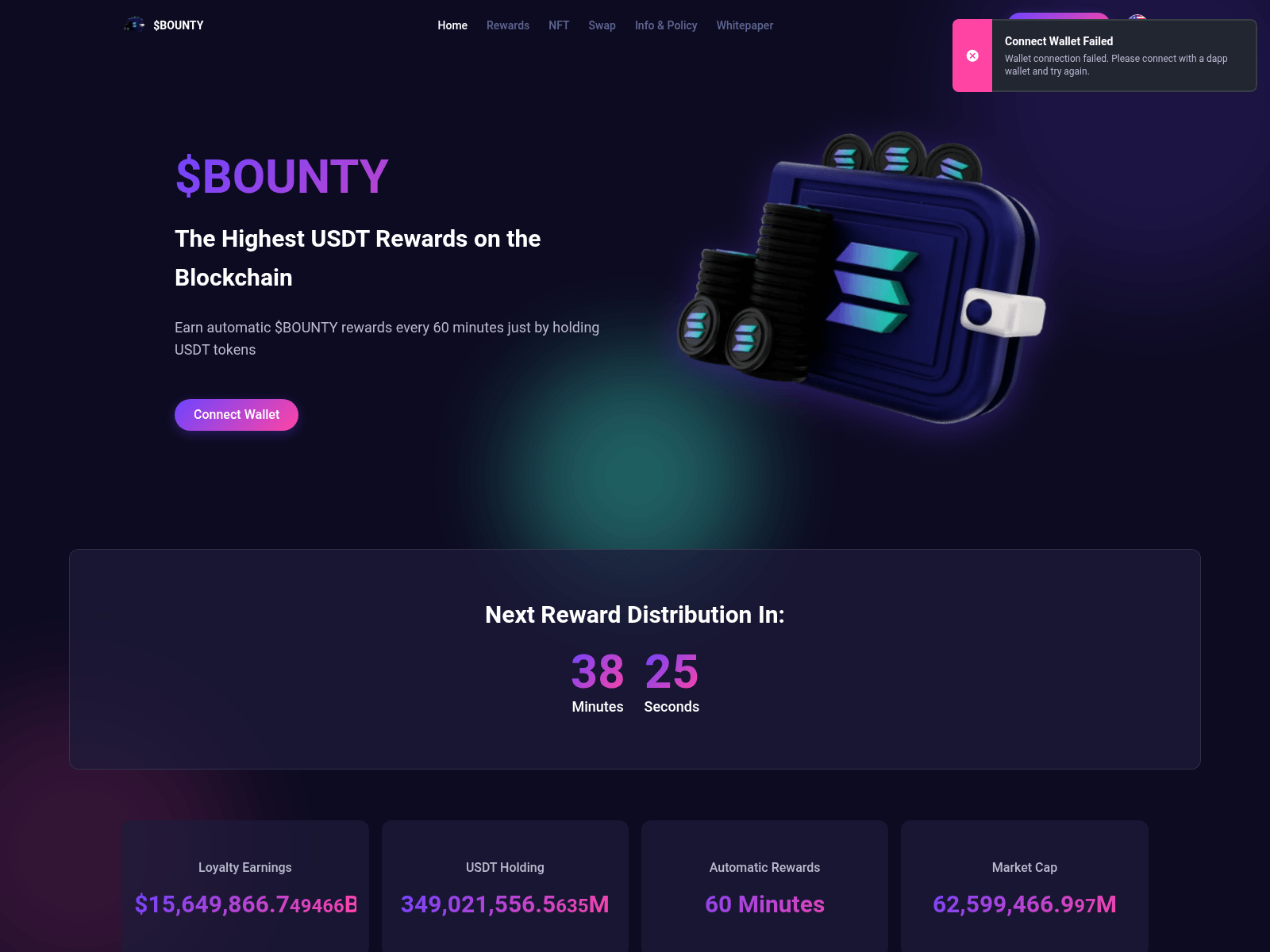 Screenshot of bountycoinmine.com