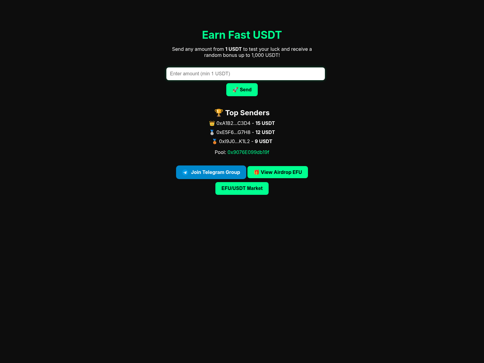 Screenshot of earnfastusdt.com