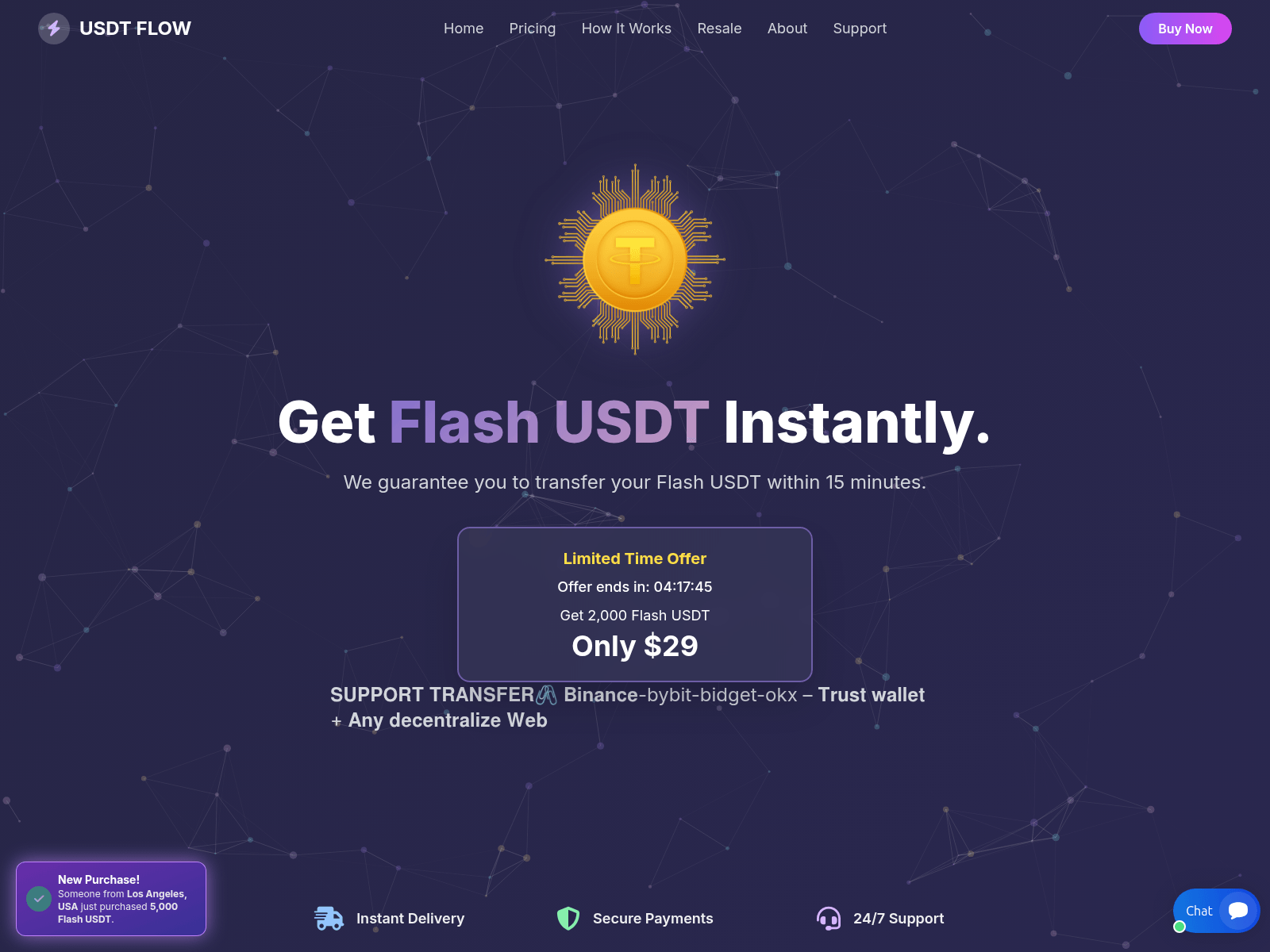 Screenshot of generateflashusdt.com