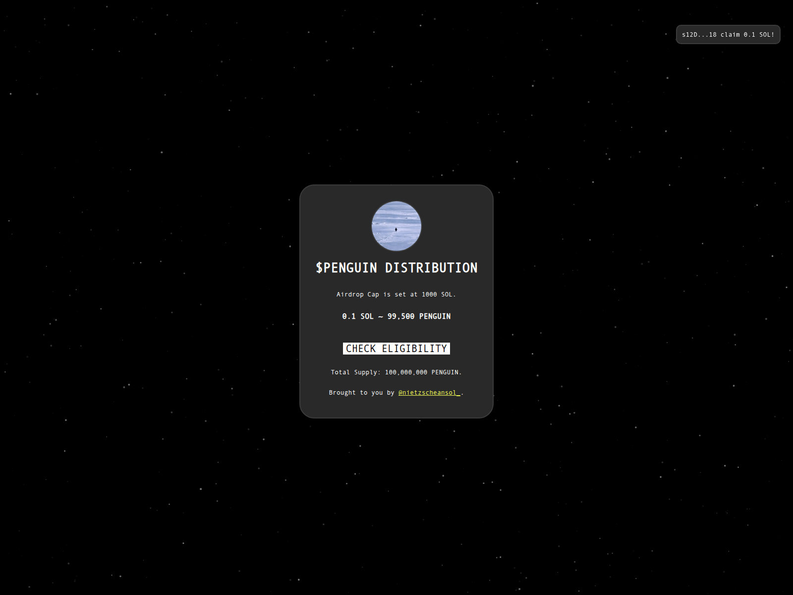 Screenshot of penguins-allocation.xyz