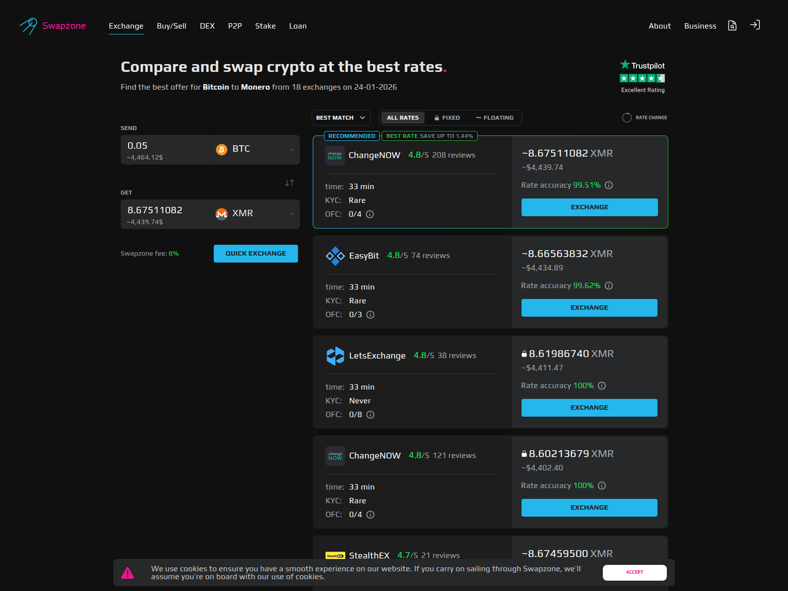 Screenshot of swapzne.io