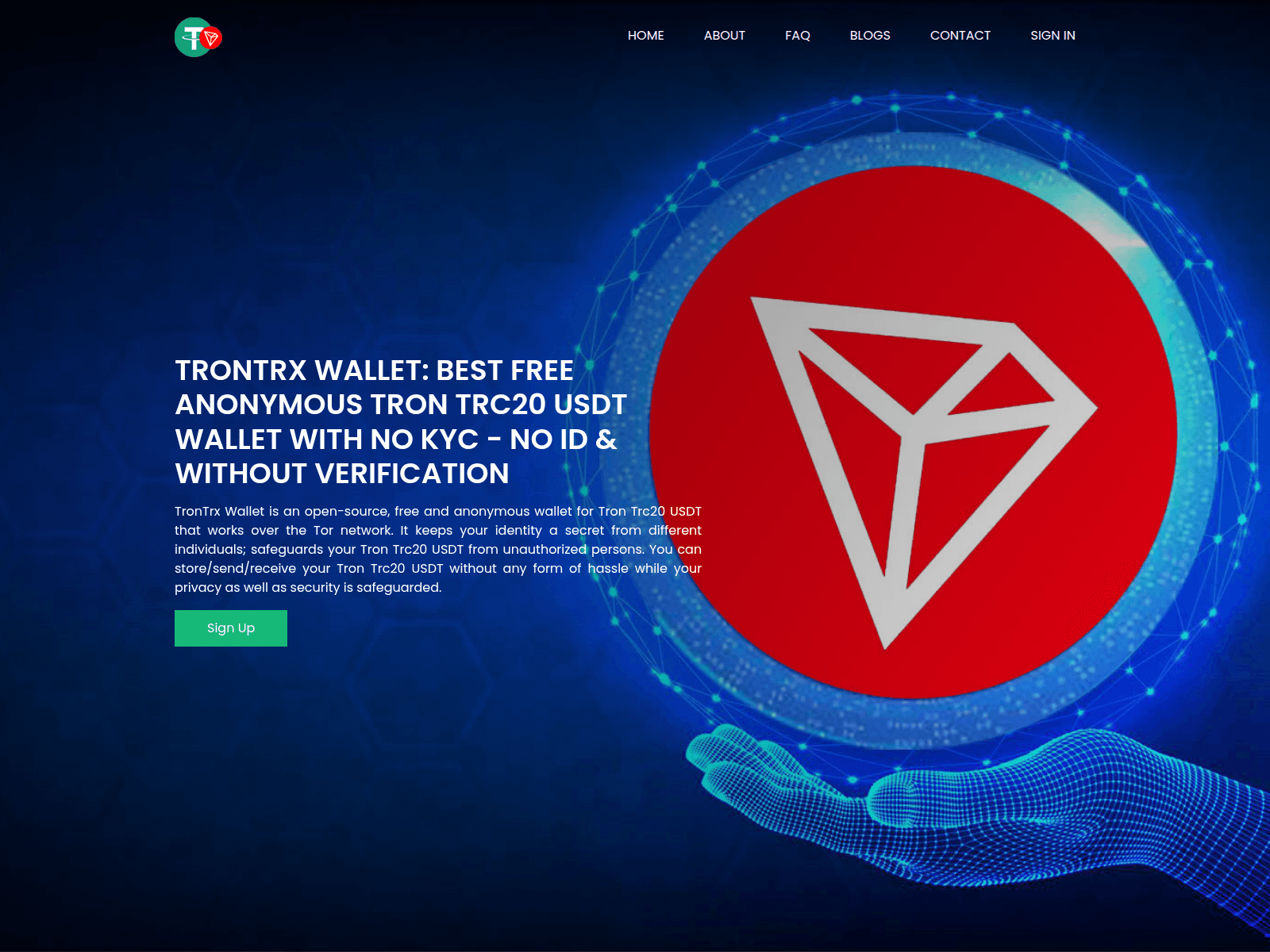Screenshot of trontrxwallet.com