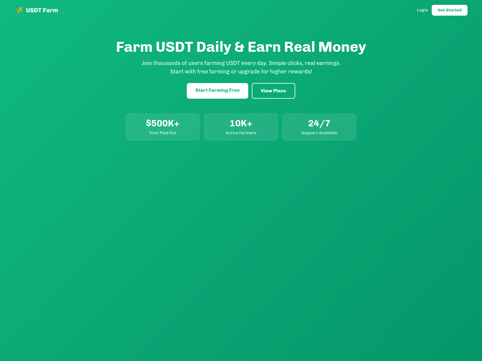 Screenshot of usdtfarm.com