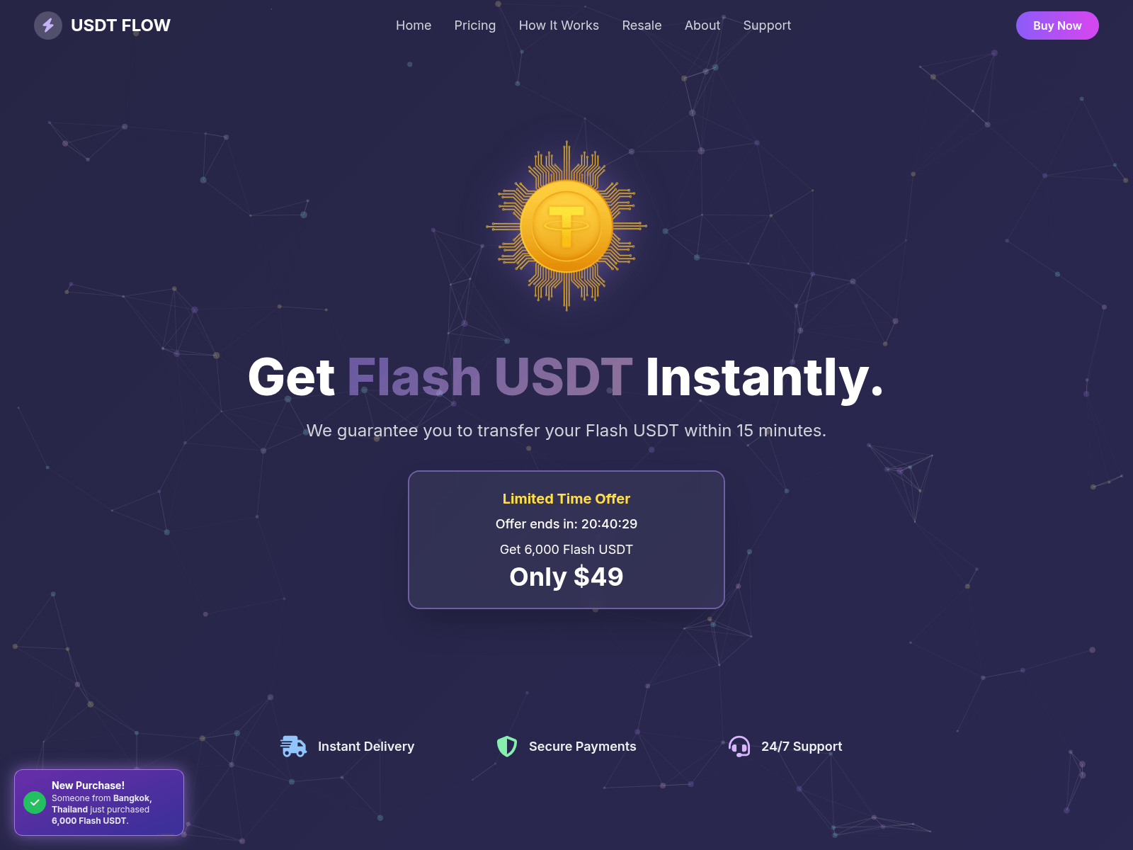 Screenshot of usdtflashseller.shop