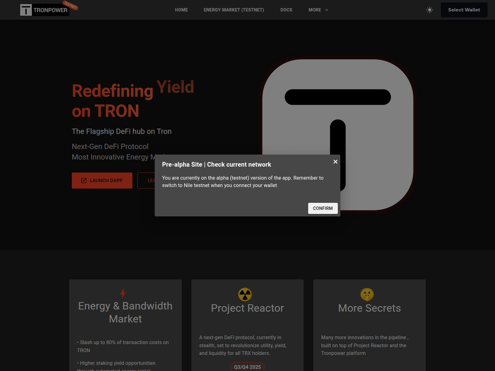 Screenshot of alpha.tronpower.xyz