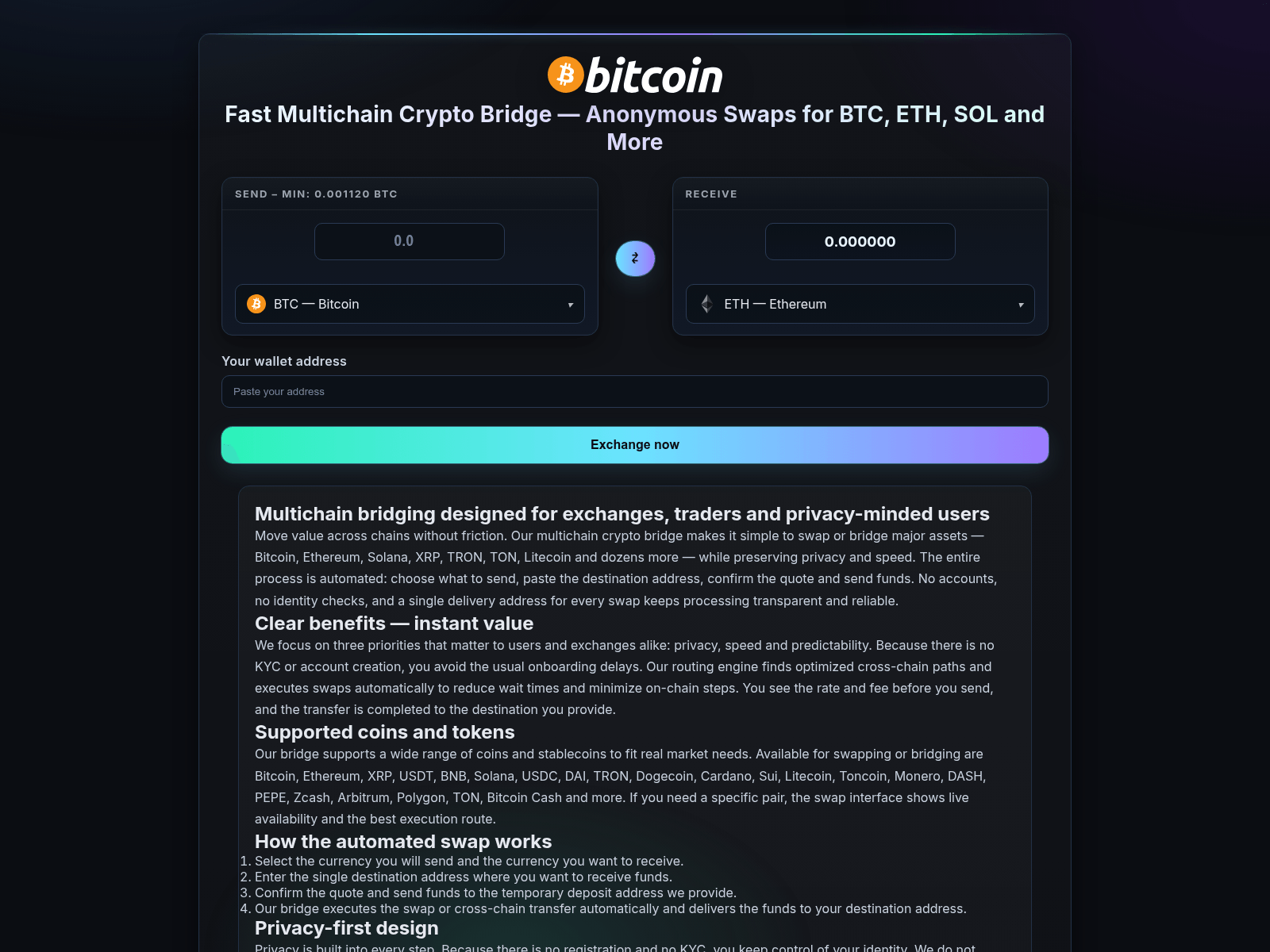 Screenshot of multi-chain-bridging-swapping.com