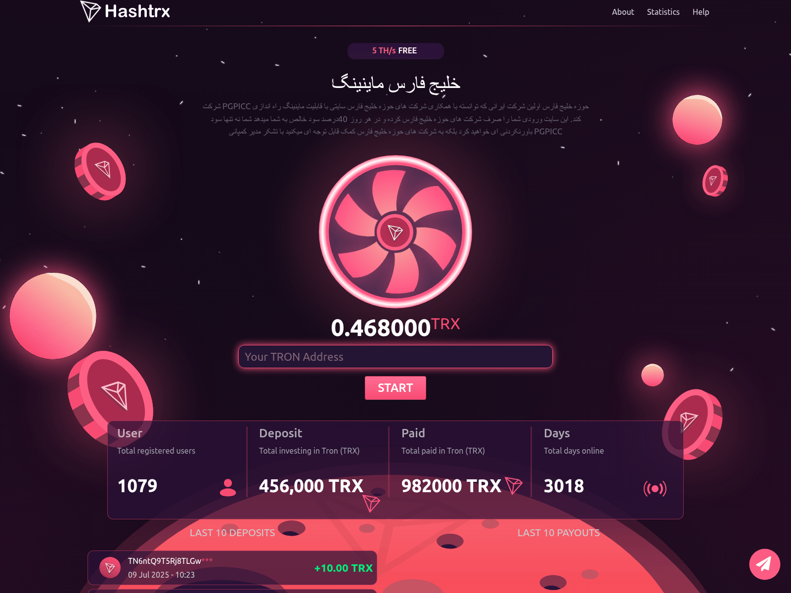 Screenshot of persiangulfmoney.site