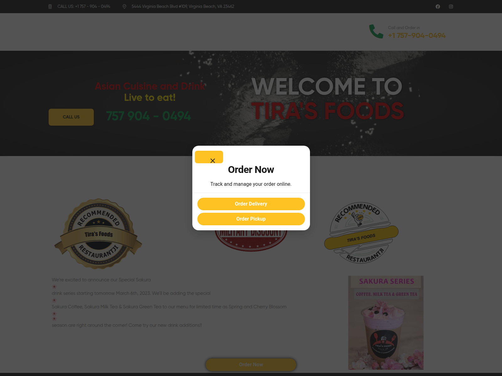 Screenshot of tirasfoods.com