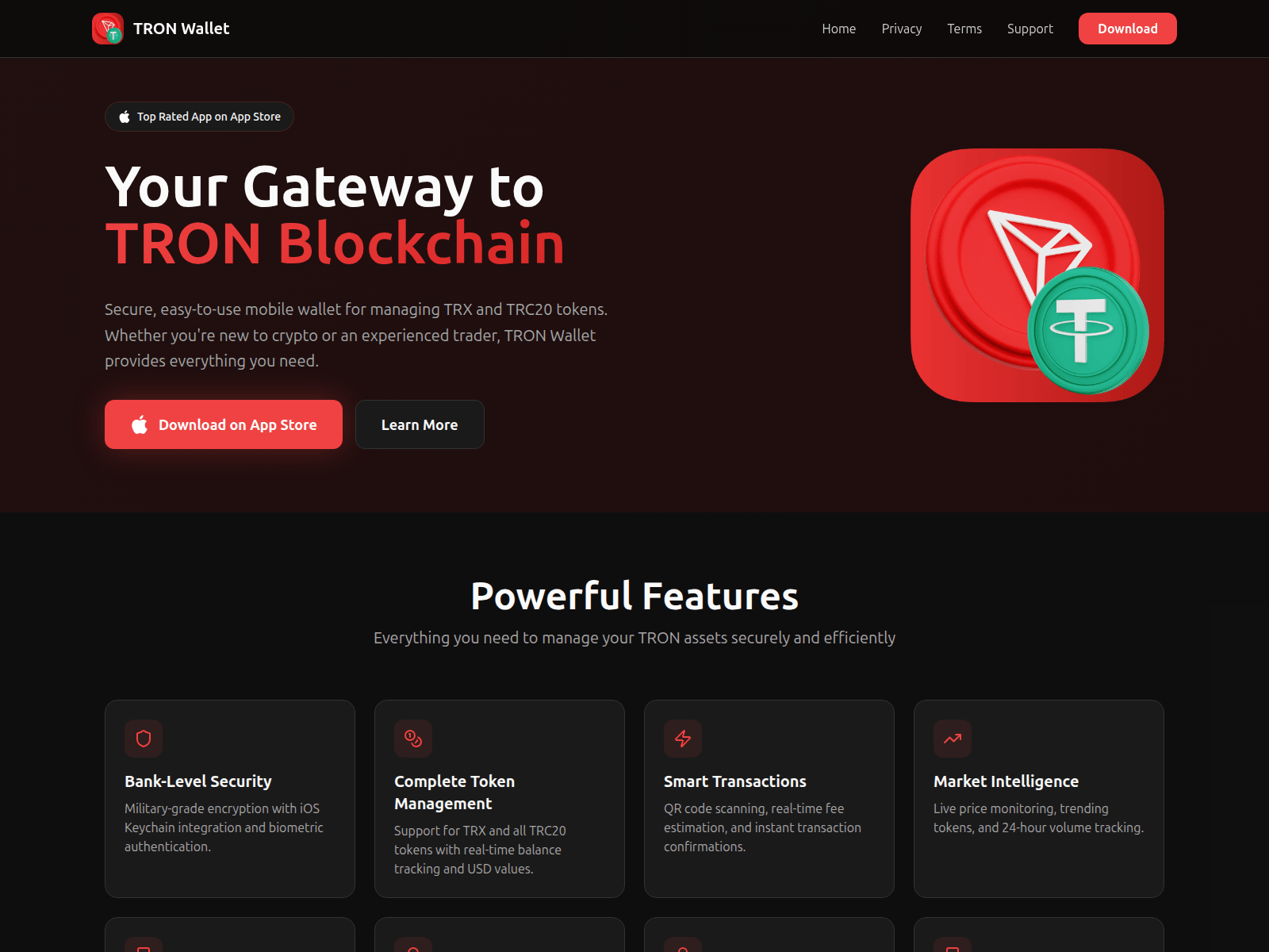 Screenshot of tronwallet.one