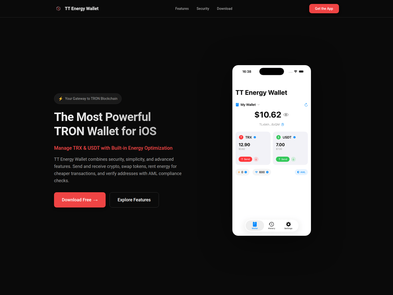Screenshot of ttenergywallet.com