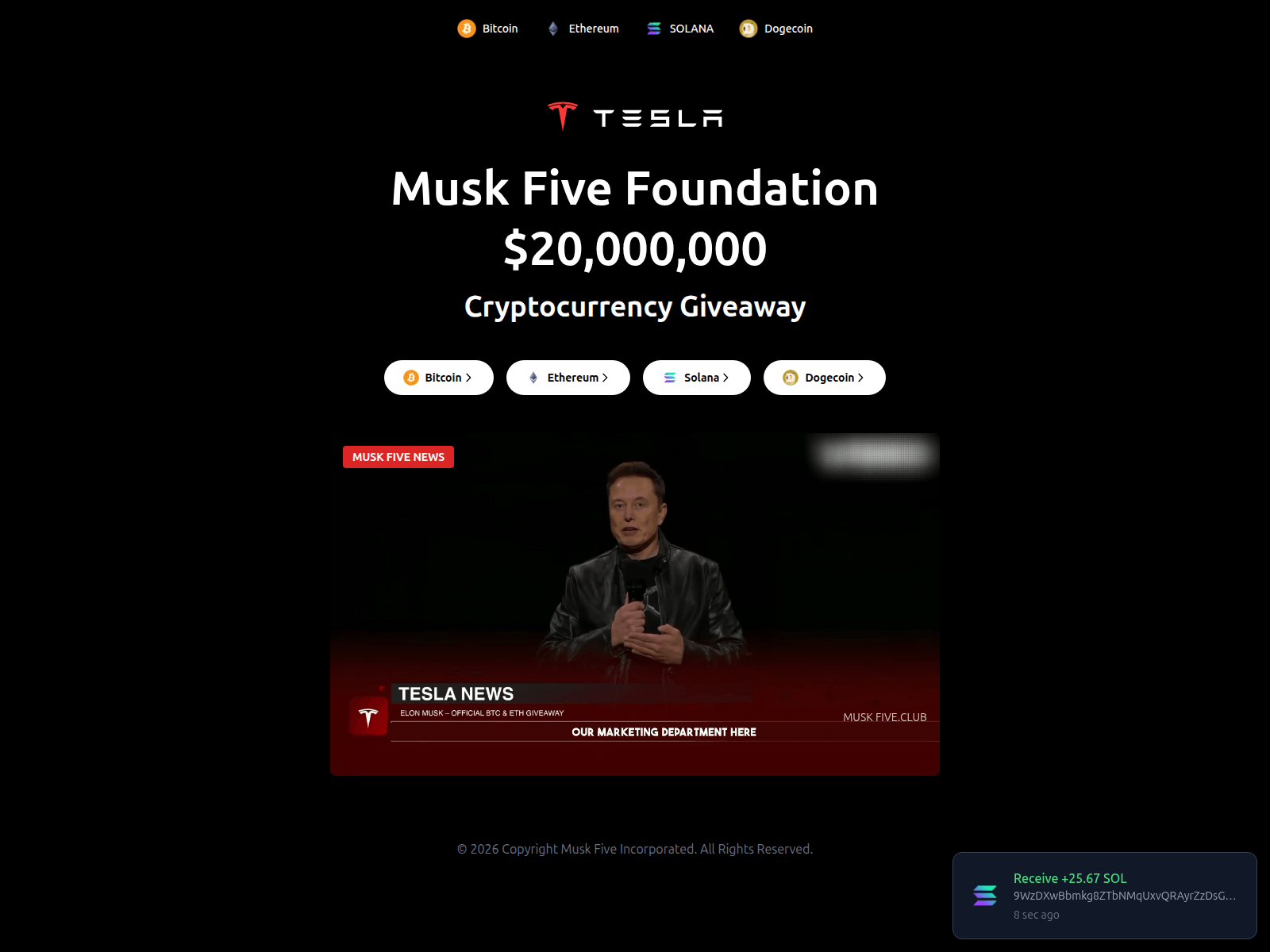 Screenshot of muskfive.org