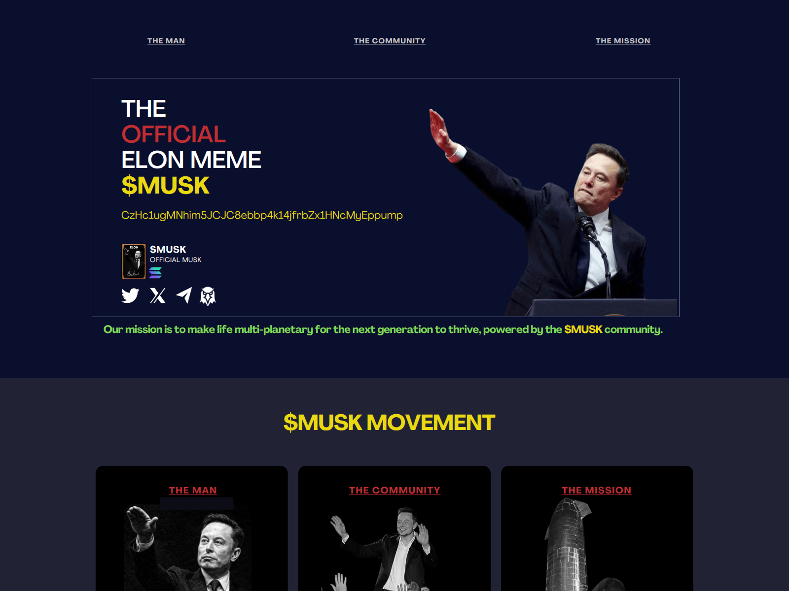 Screenshot of officialmusk.org