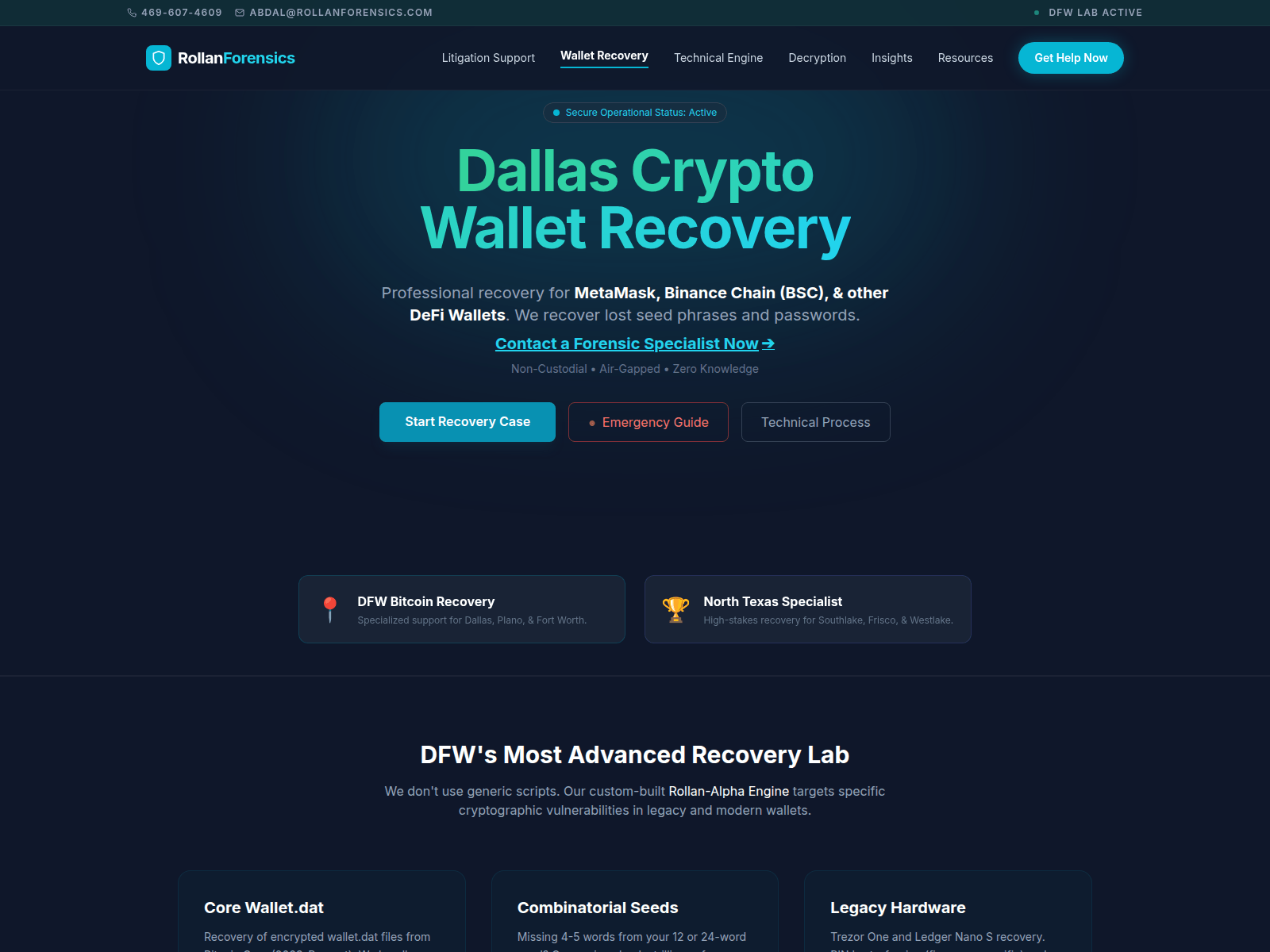 Screenshot of recovermycryptowallet.com