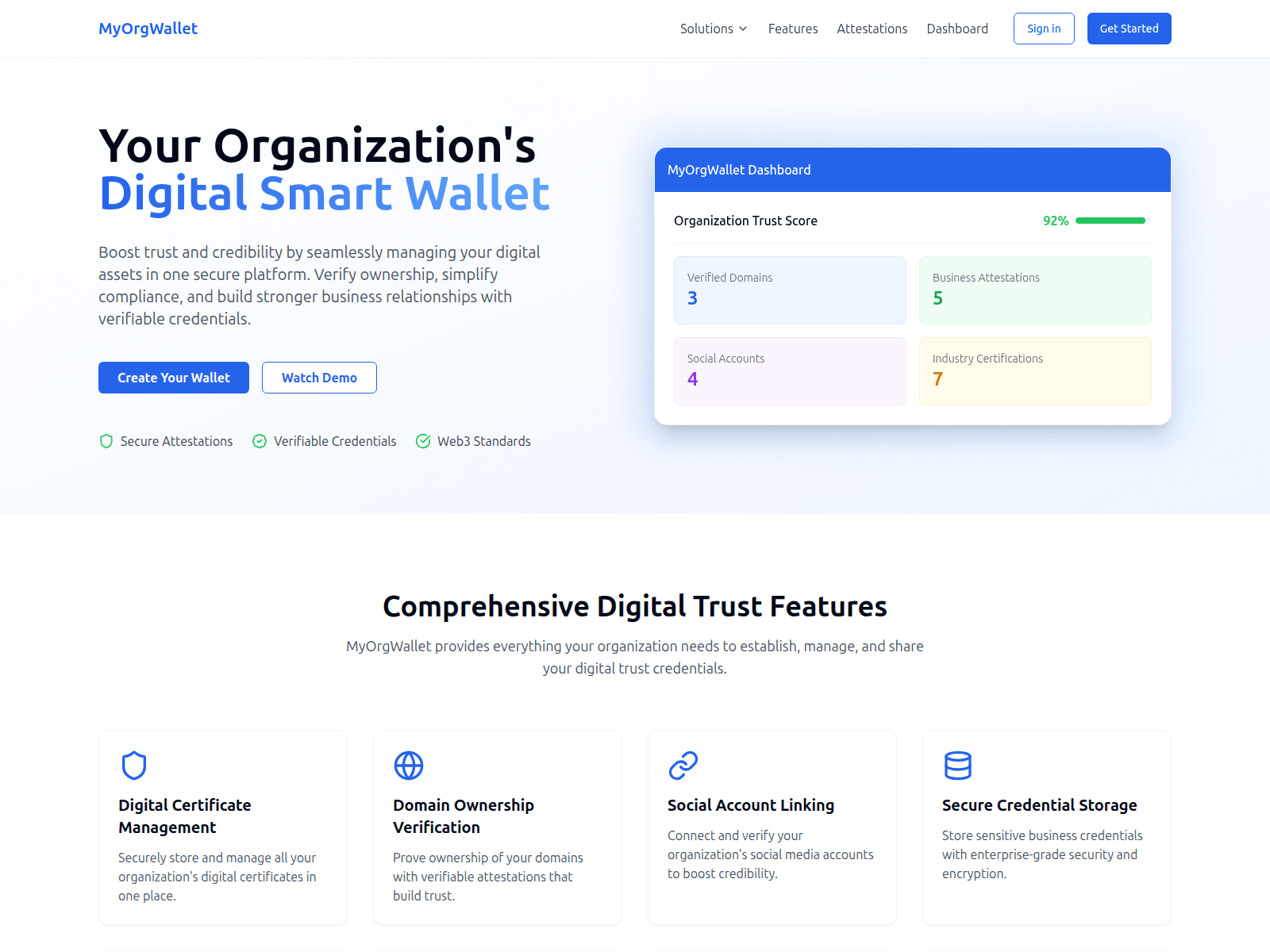 Screenshot of myorgwallet.io