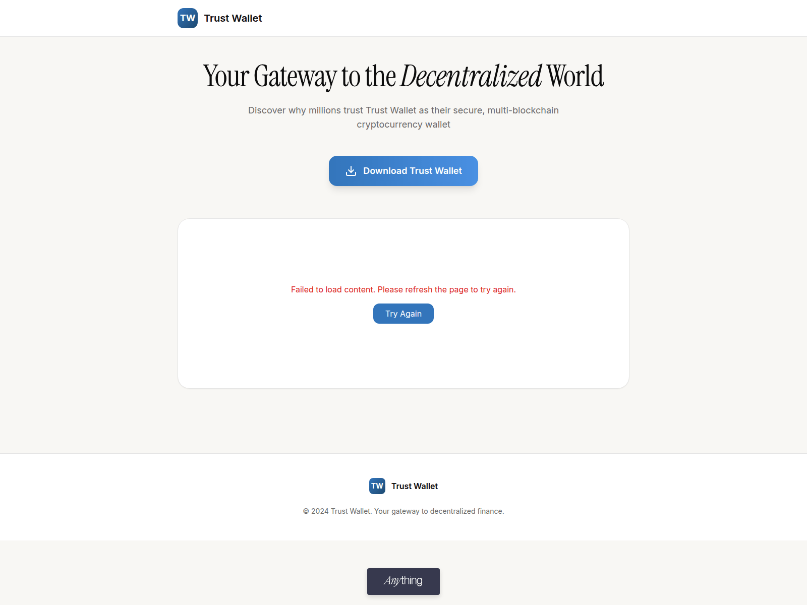 Screenshot of trust-walet-web.created.app