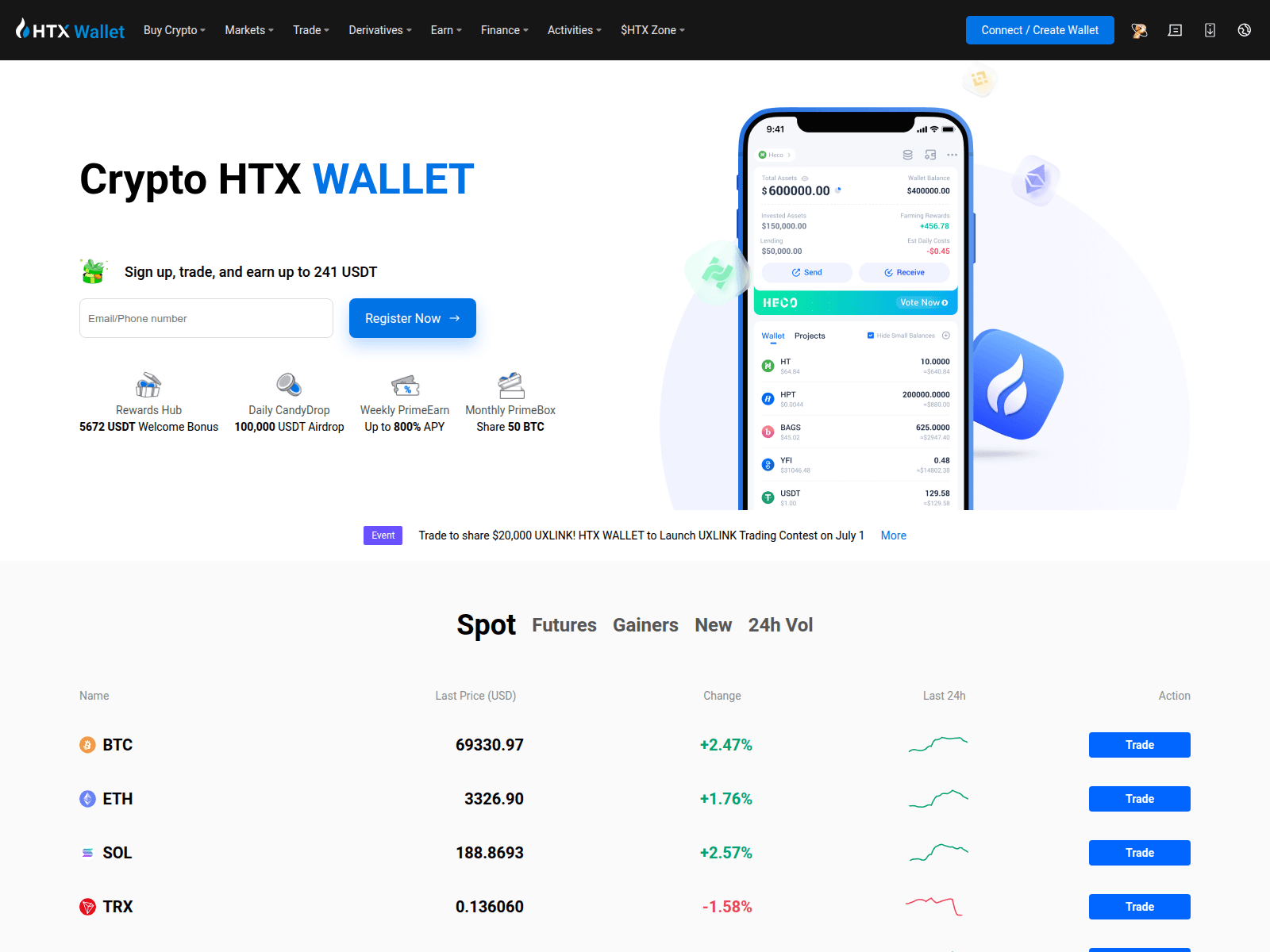 Screenshot of htxwallet.io