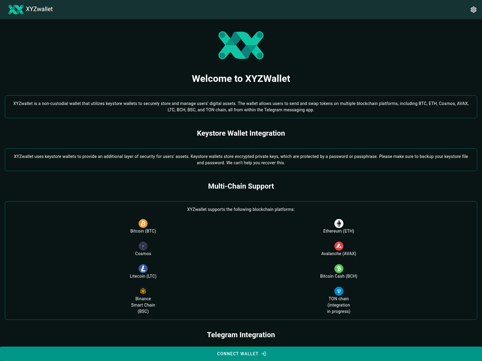 Screenshot of stagenet.xyzwallet.app