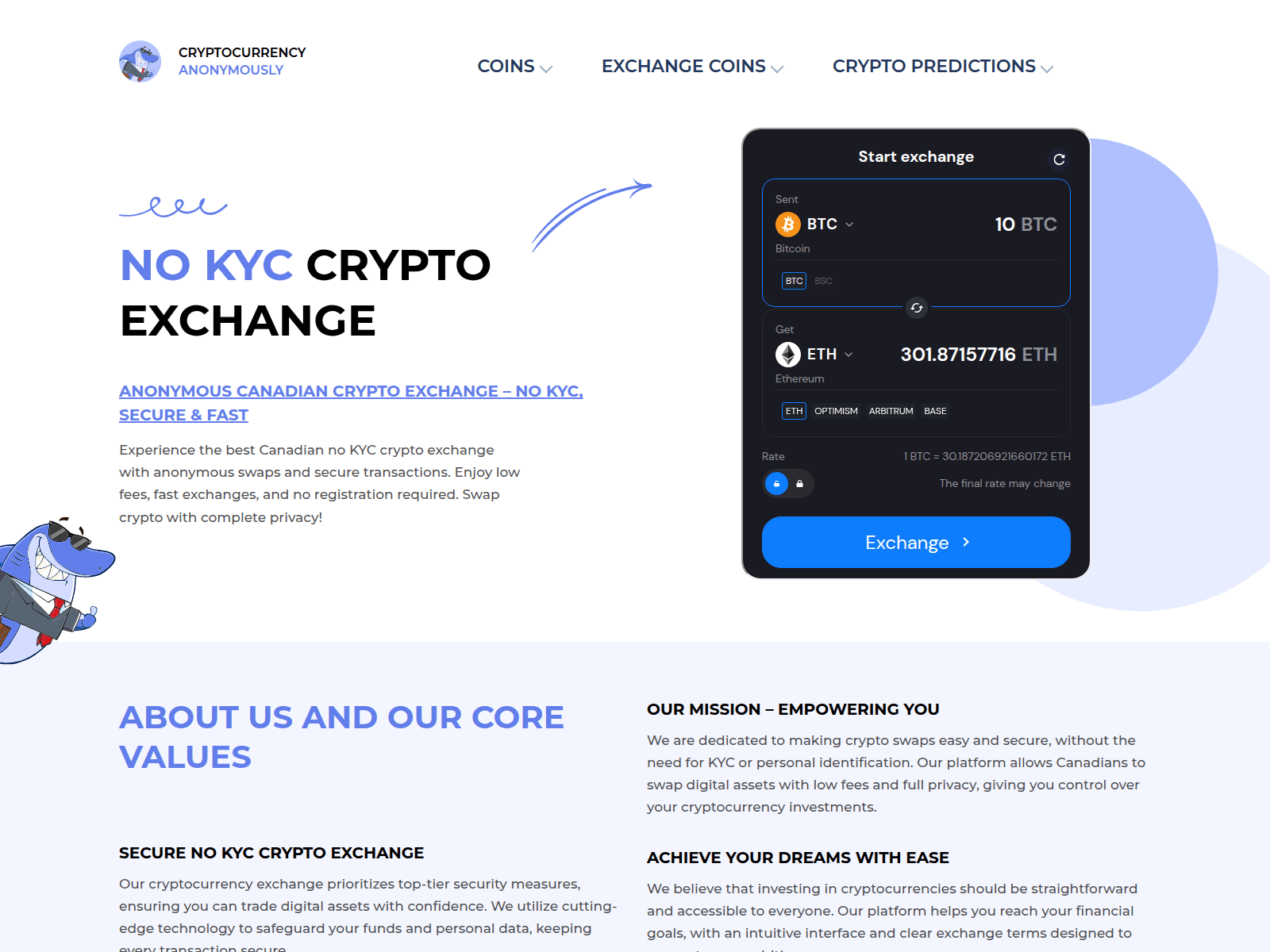 Screenshot of coinexchangecanada.ca