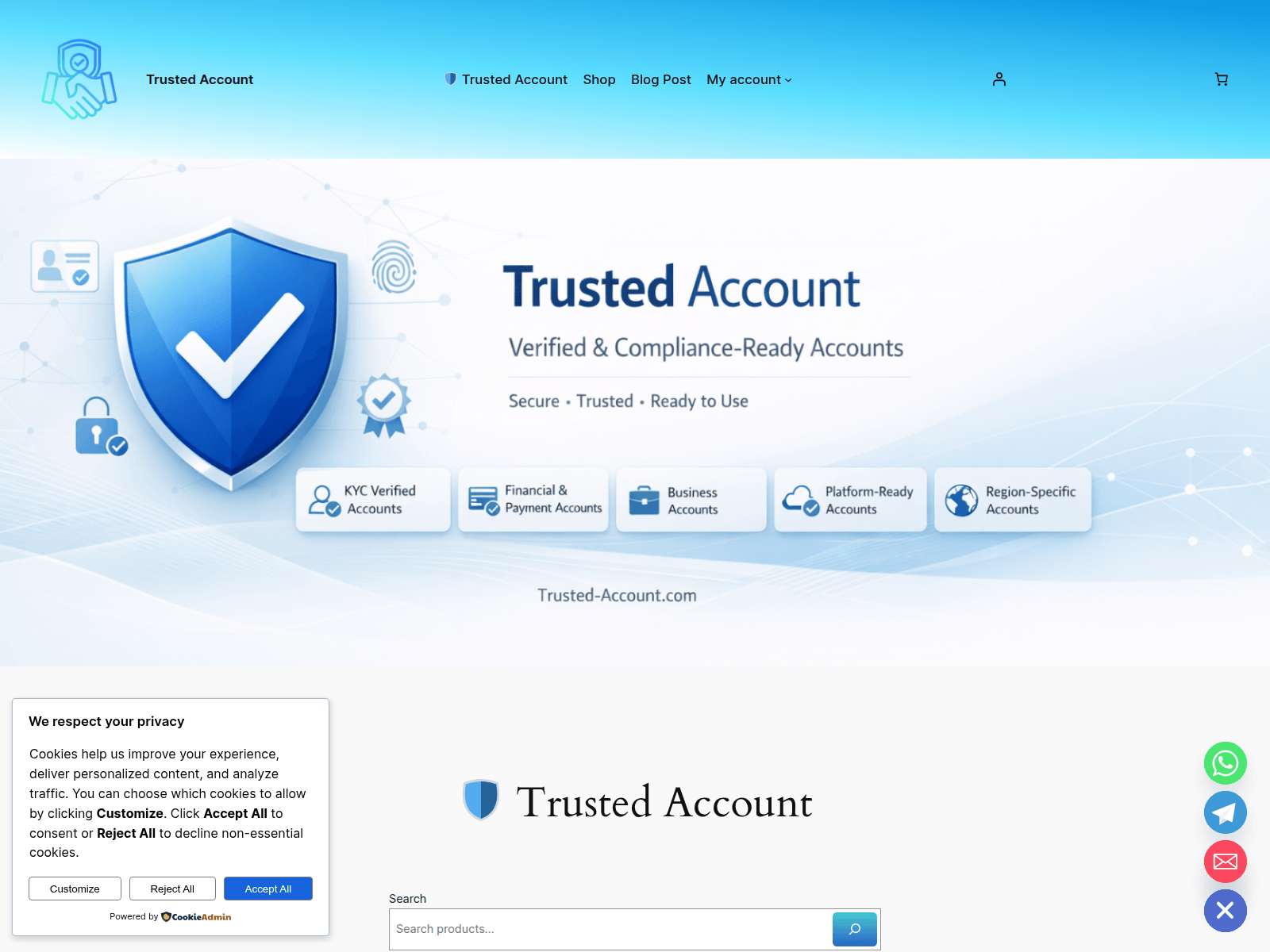 Screenshot of trusted-account.com