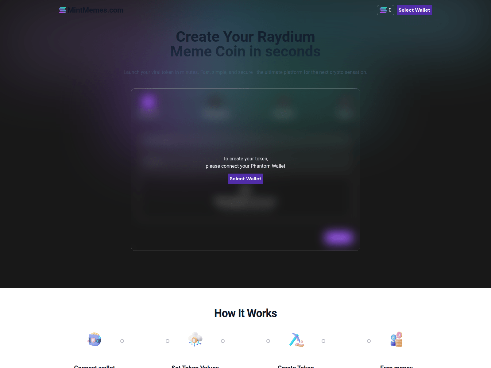Screenshot of mintmemes.com