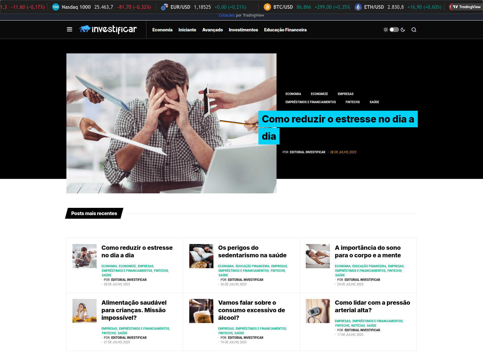 Screenshot of investificar.com.br