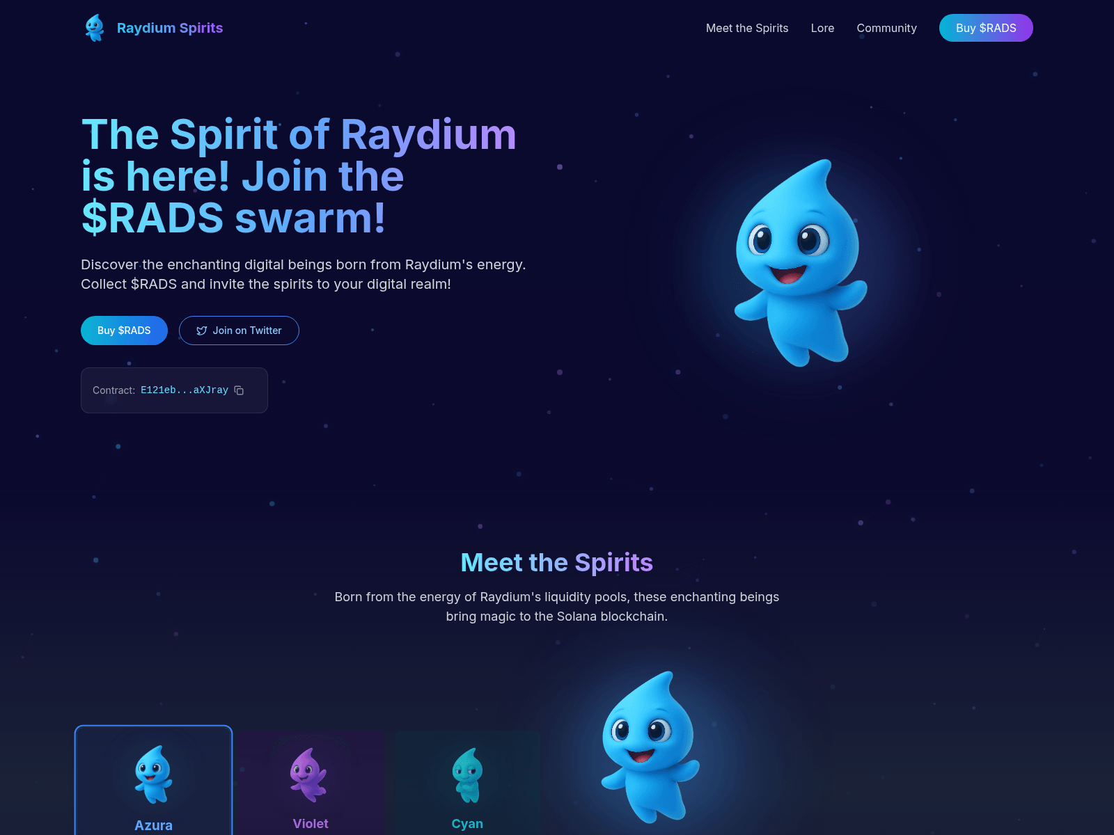 Screenshot of www.raydiumspirits.com