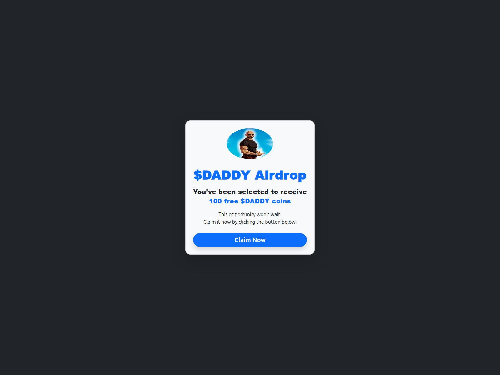 Screenshot of tate-daddy-claim.pages.dev