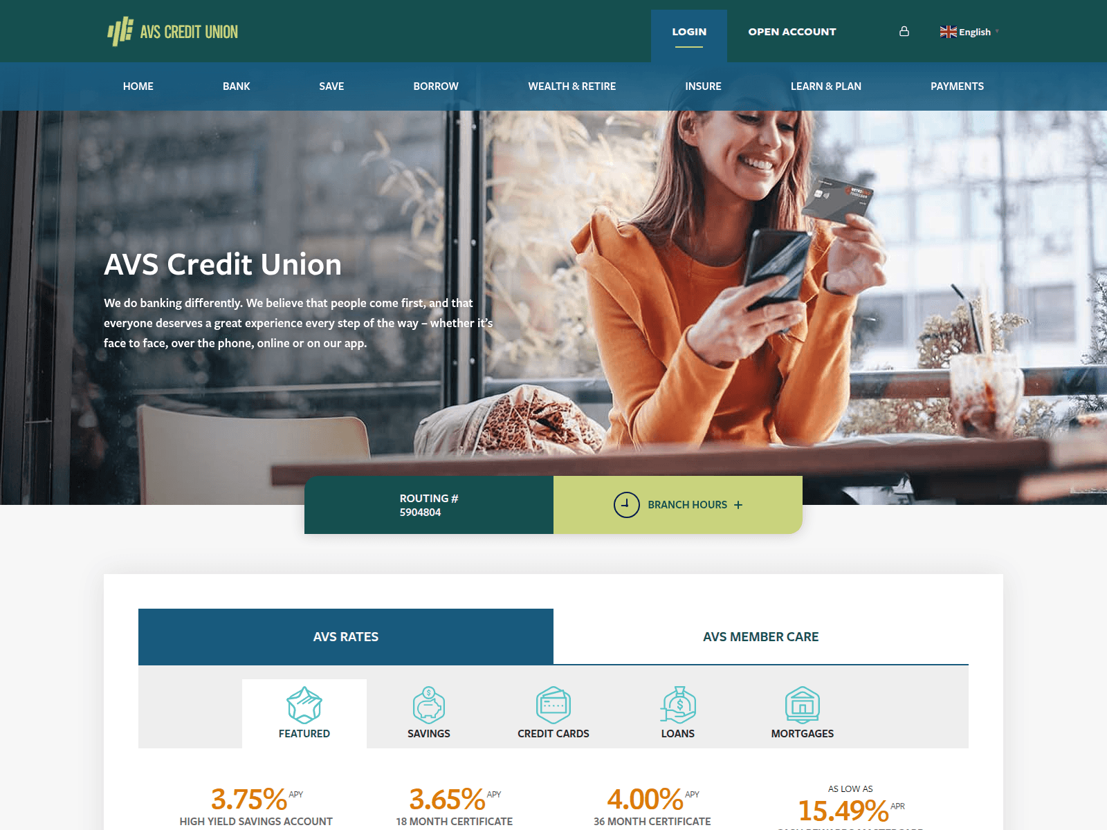 Screenshot of avscreditunion.com