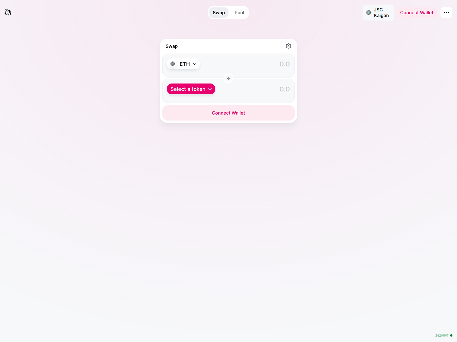 Screenshot of uniswap.kaigan.jsc.dev