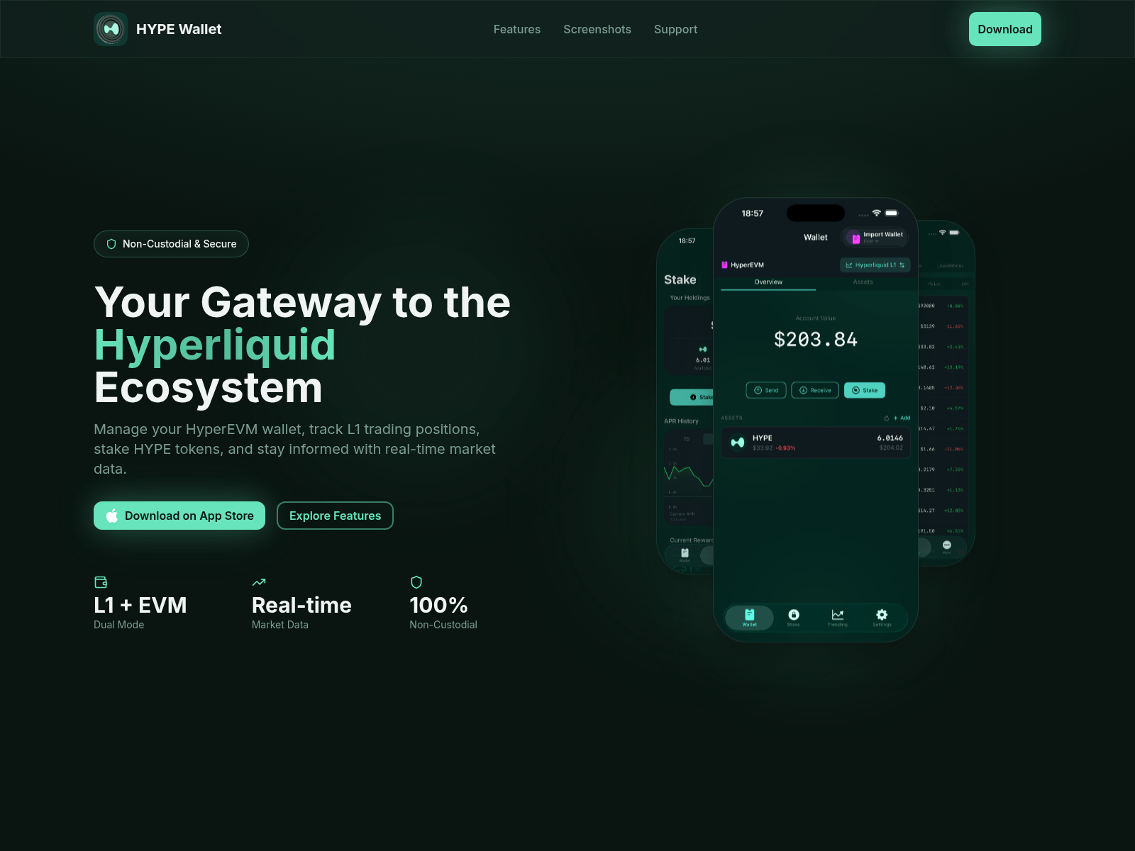 Screenshot of hyperevmwallet.com