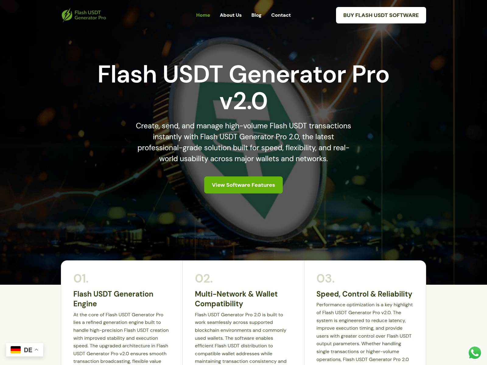 Screenshot of flashusdtgeneratorpro.com