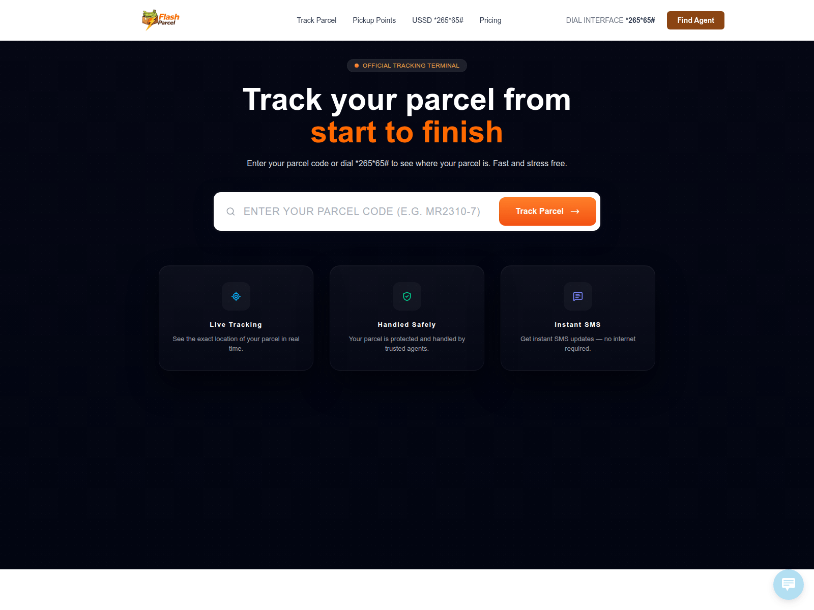 Screenshot of flashparcel.co.ke