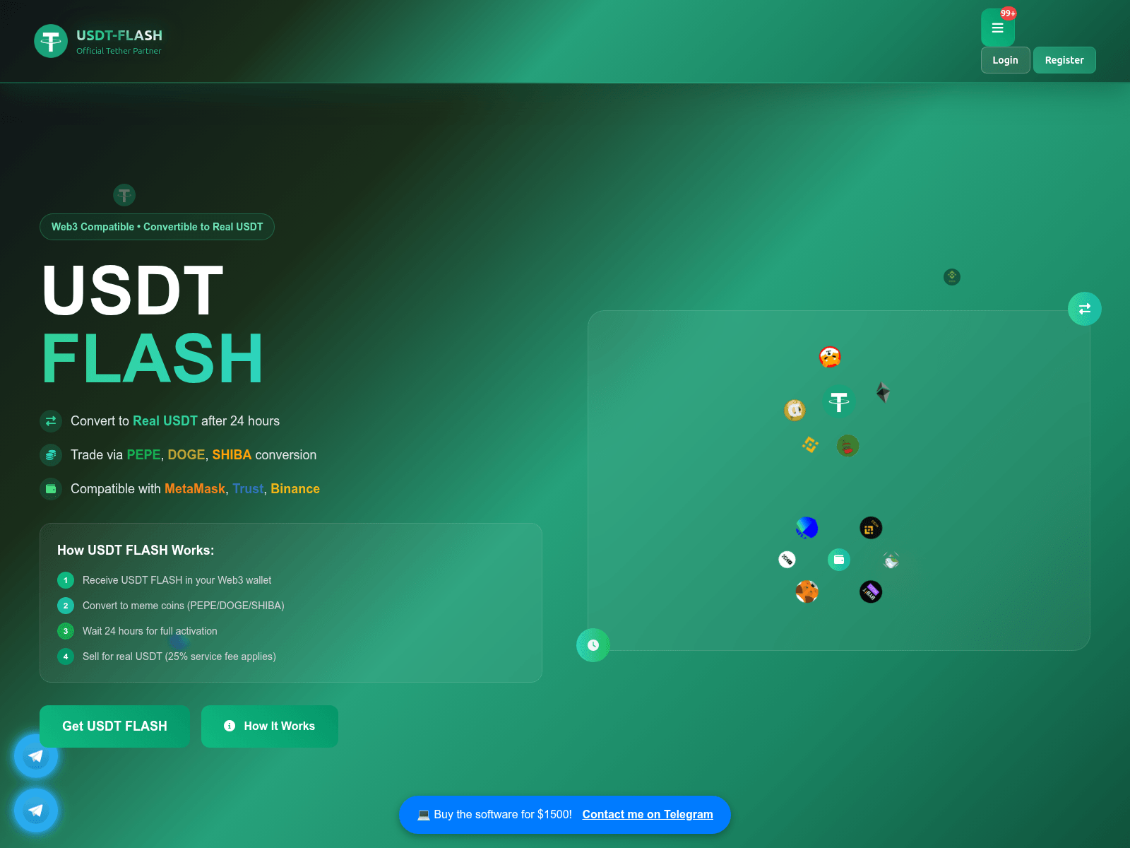 Screenshot of tetherflashservice.com