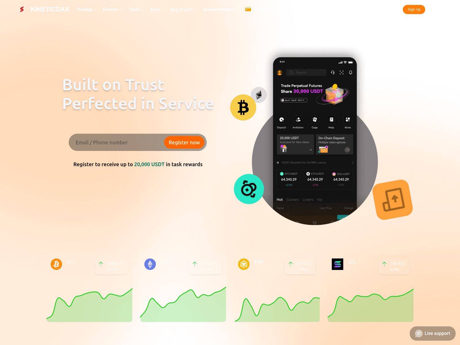 Screenshot of kineticdax.com