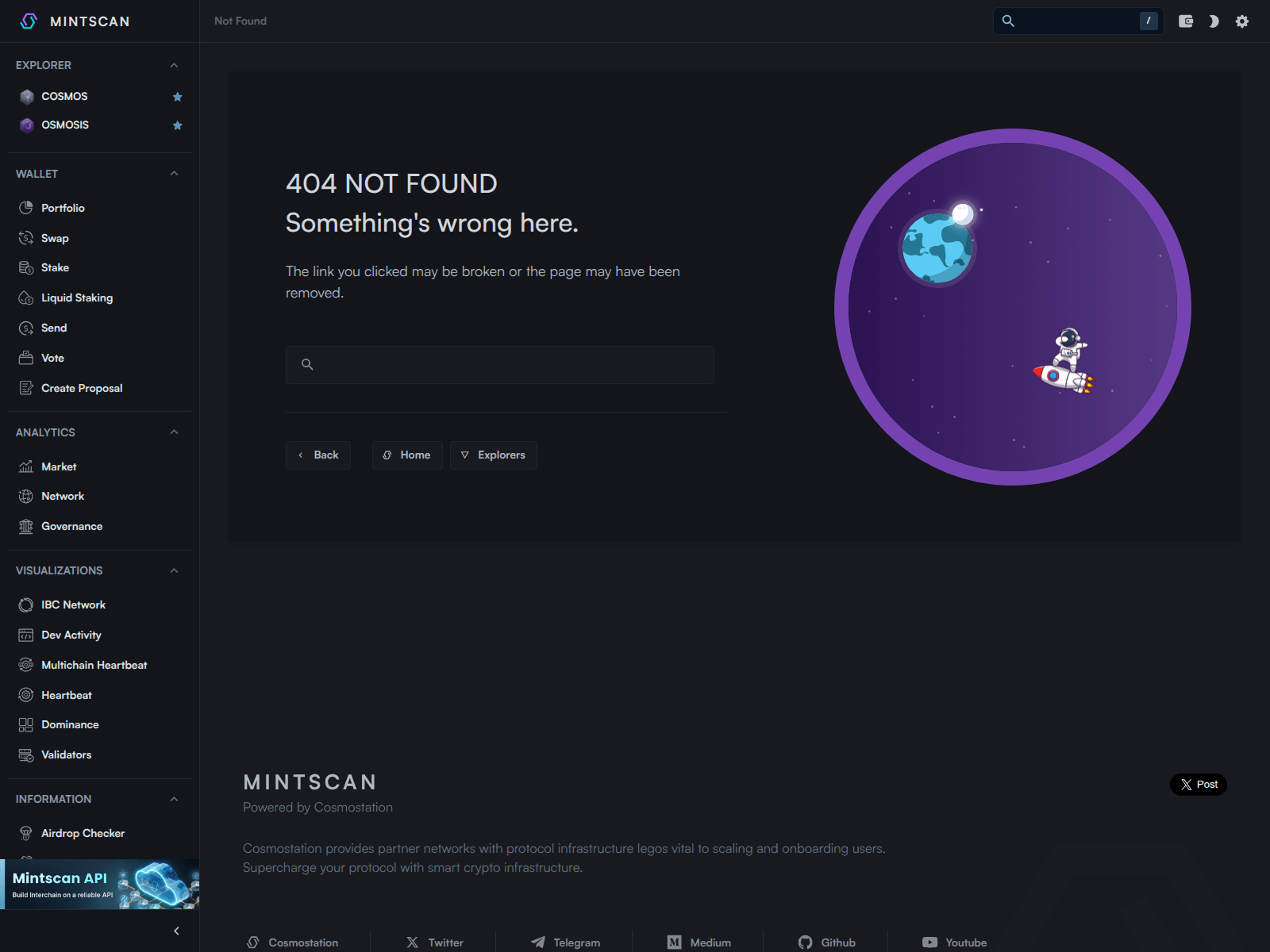 Captura de tela de mintscan.io