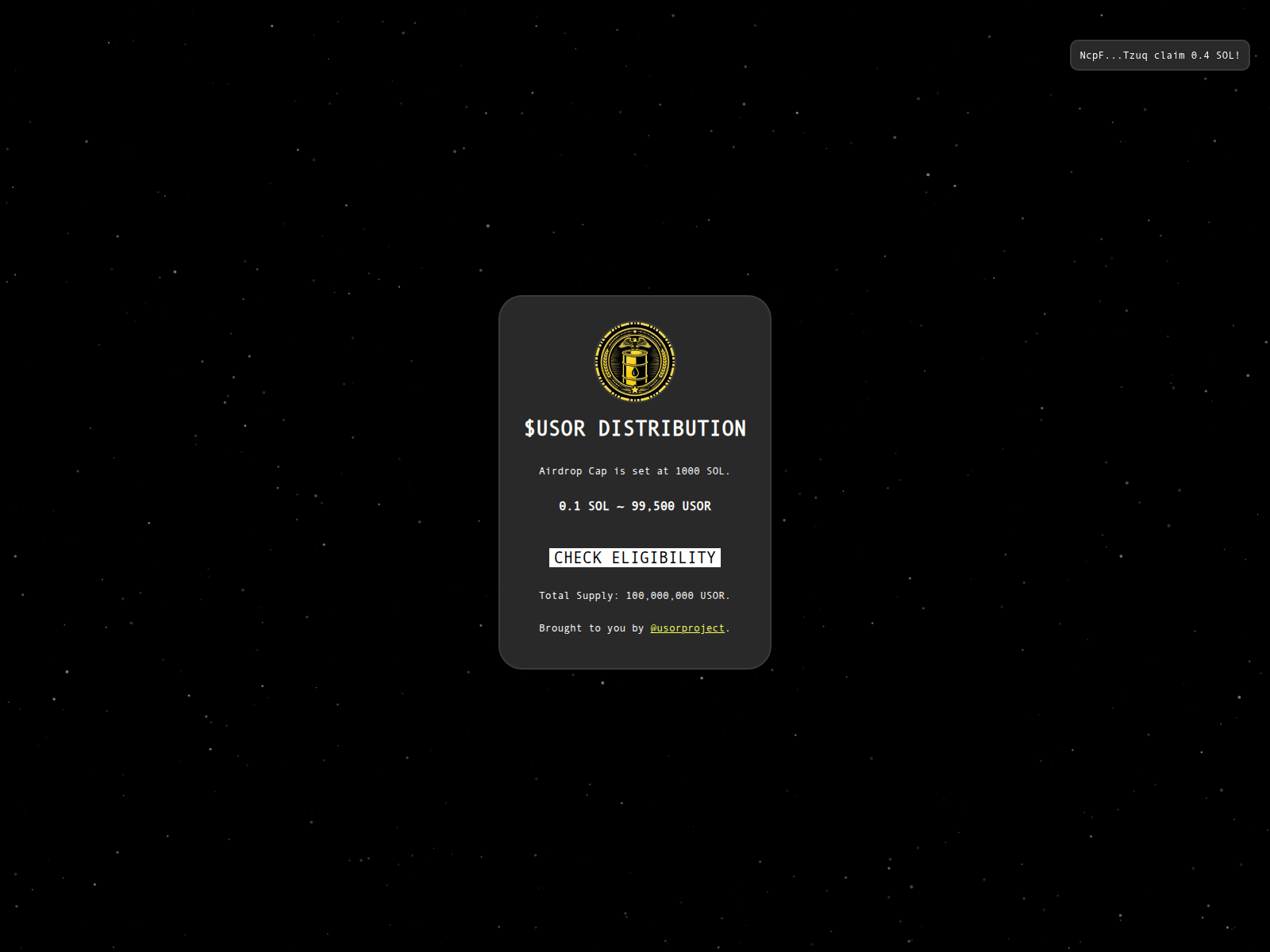 Screenshot of usors-allocations.xyz