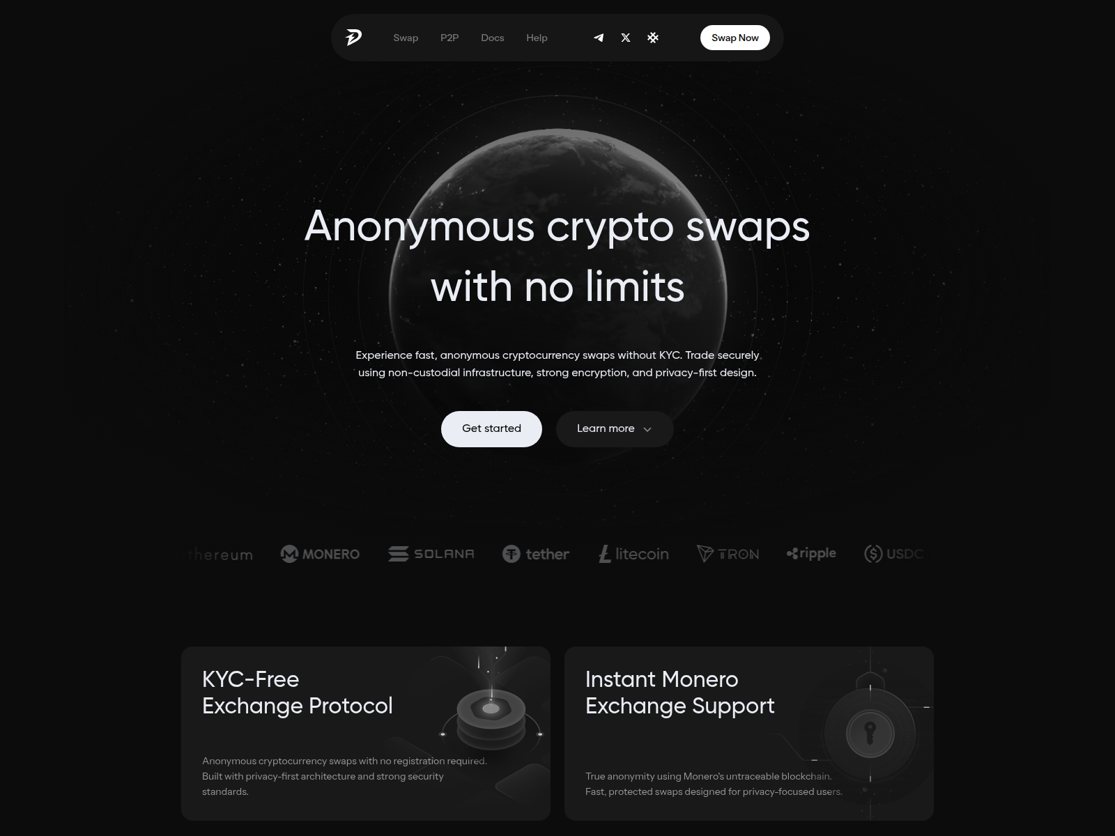 Screenshot of darkchange.app