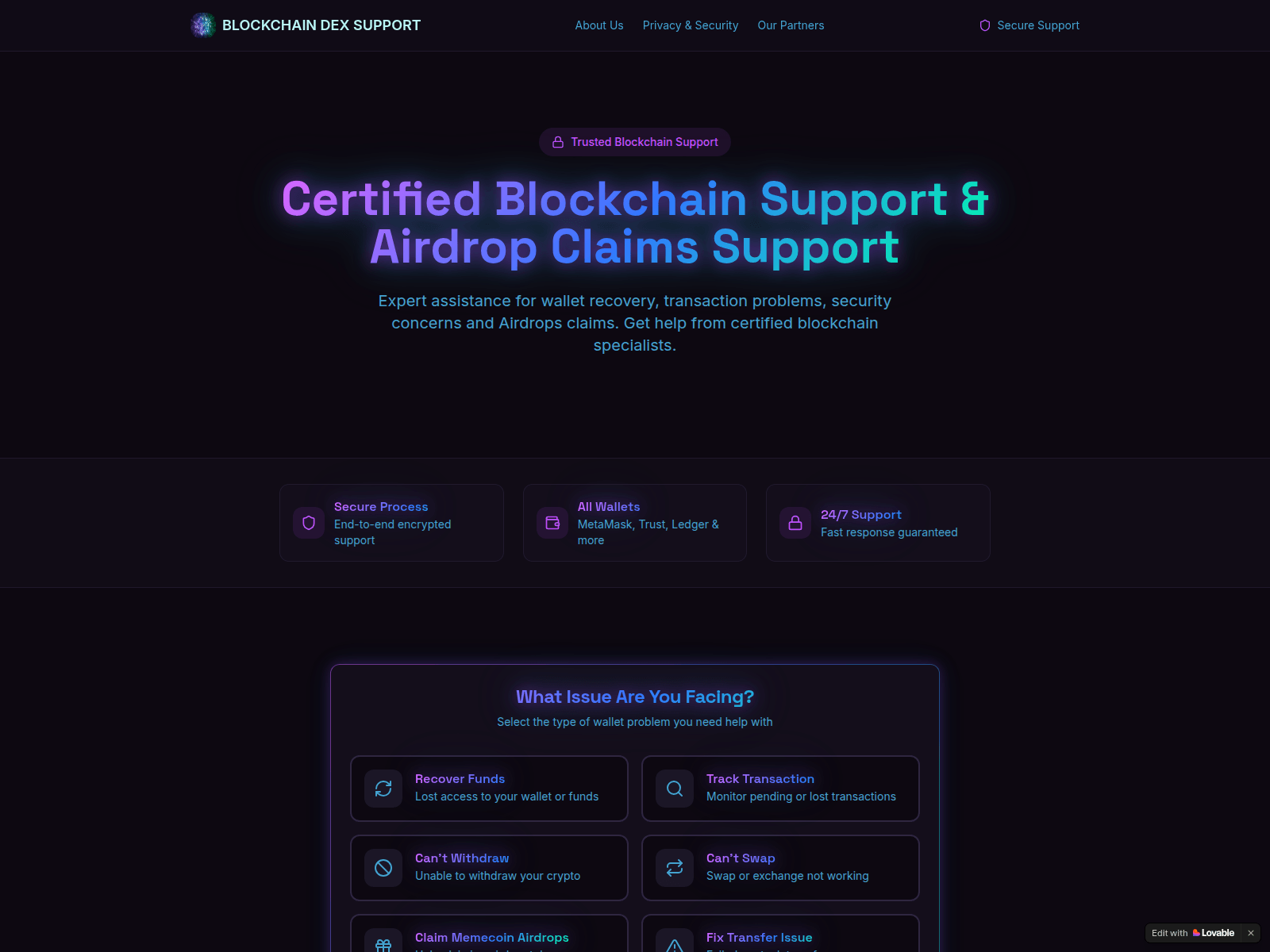 Screenshot of supportdex.tech