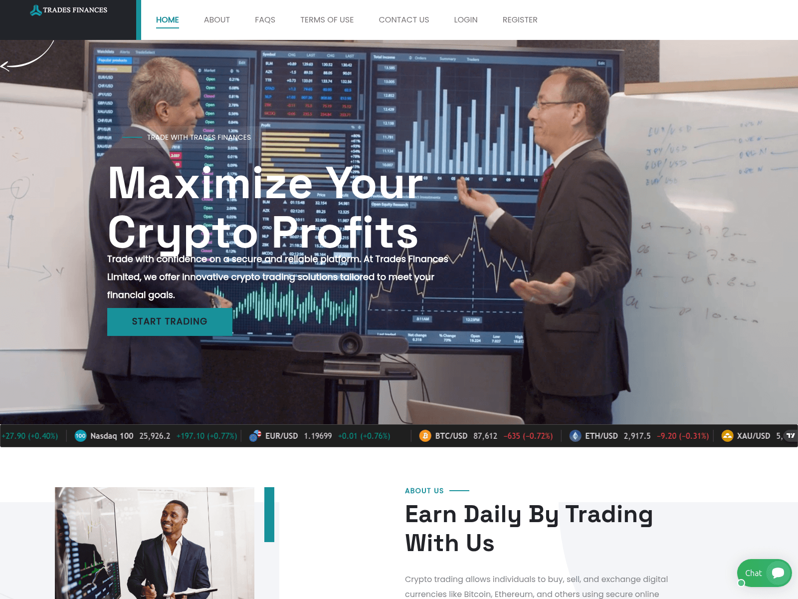 Screenshot of trades-finances.com