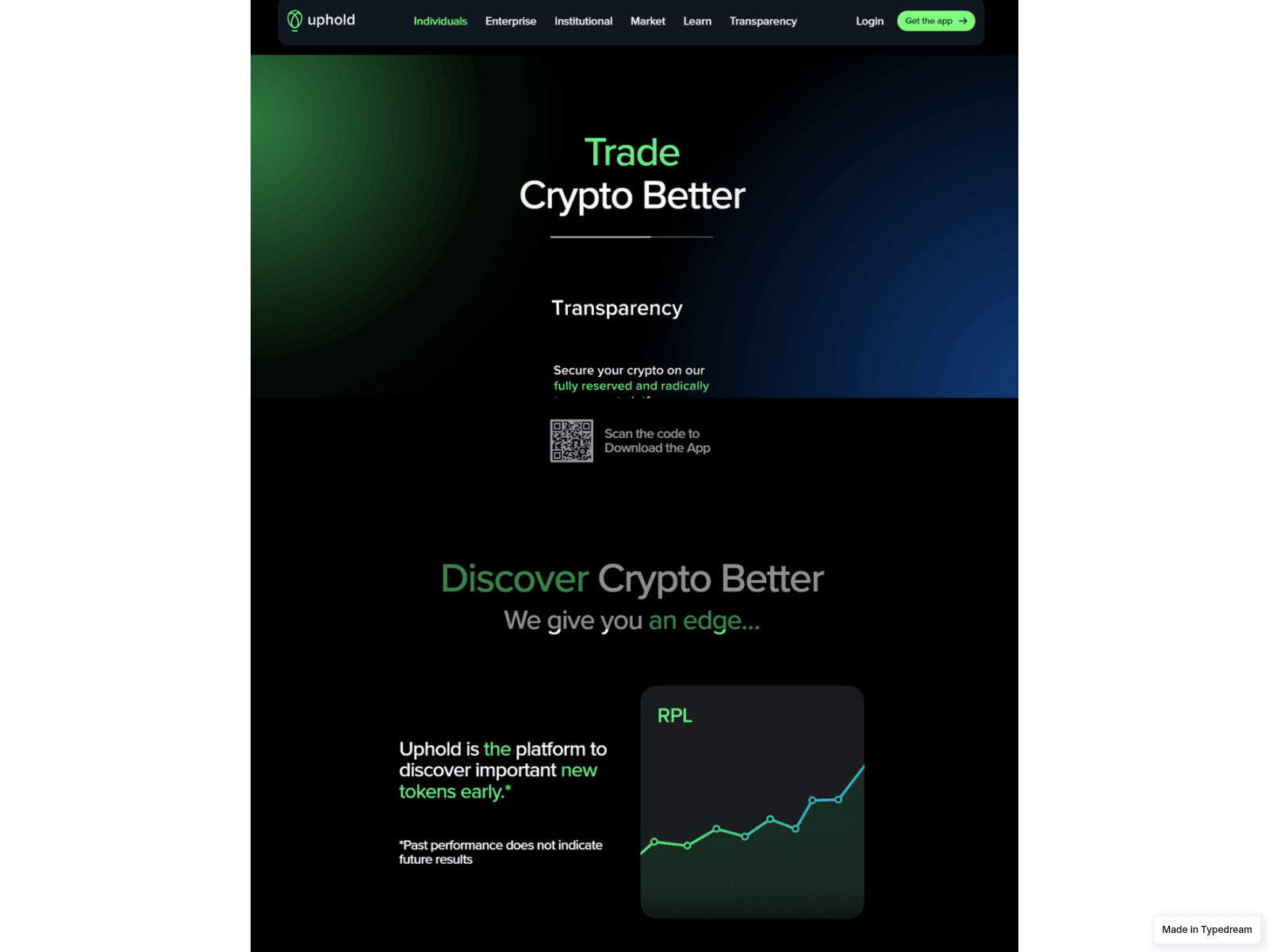 Screenshot of secure-uphld-oauth.typedream.app