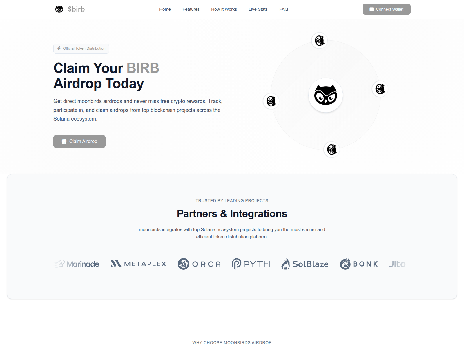 Screenshot of moombirds.xyz