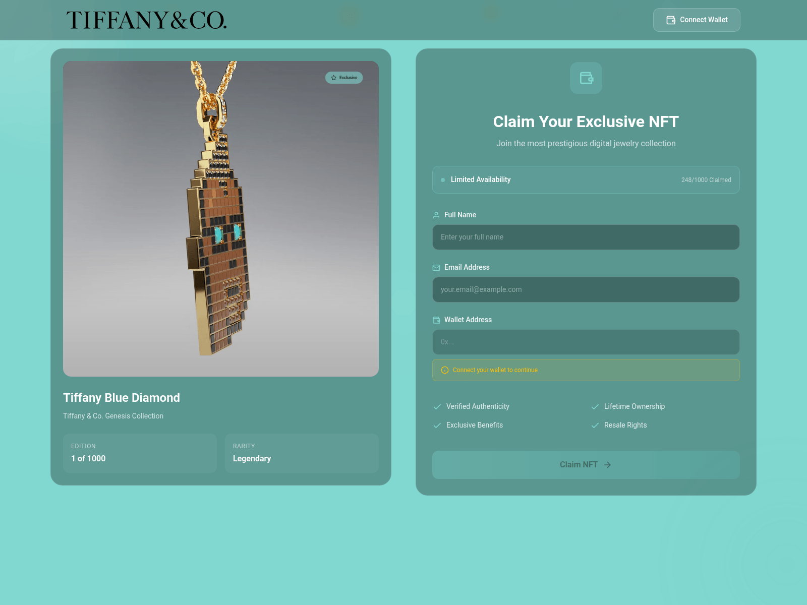 Screenshot of tiffany.exclusive-airdrop.com