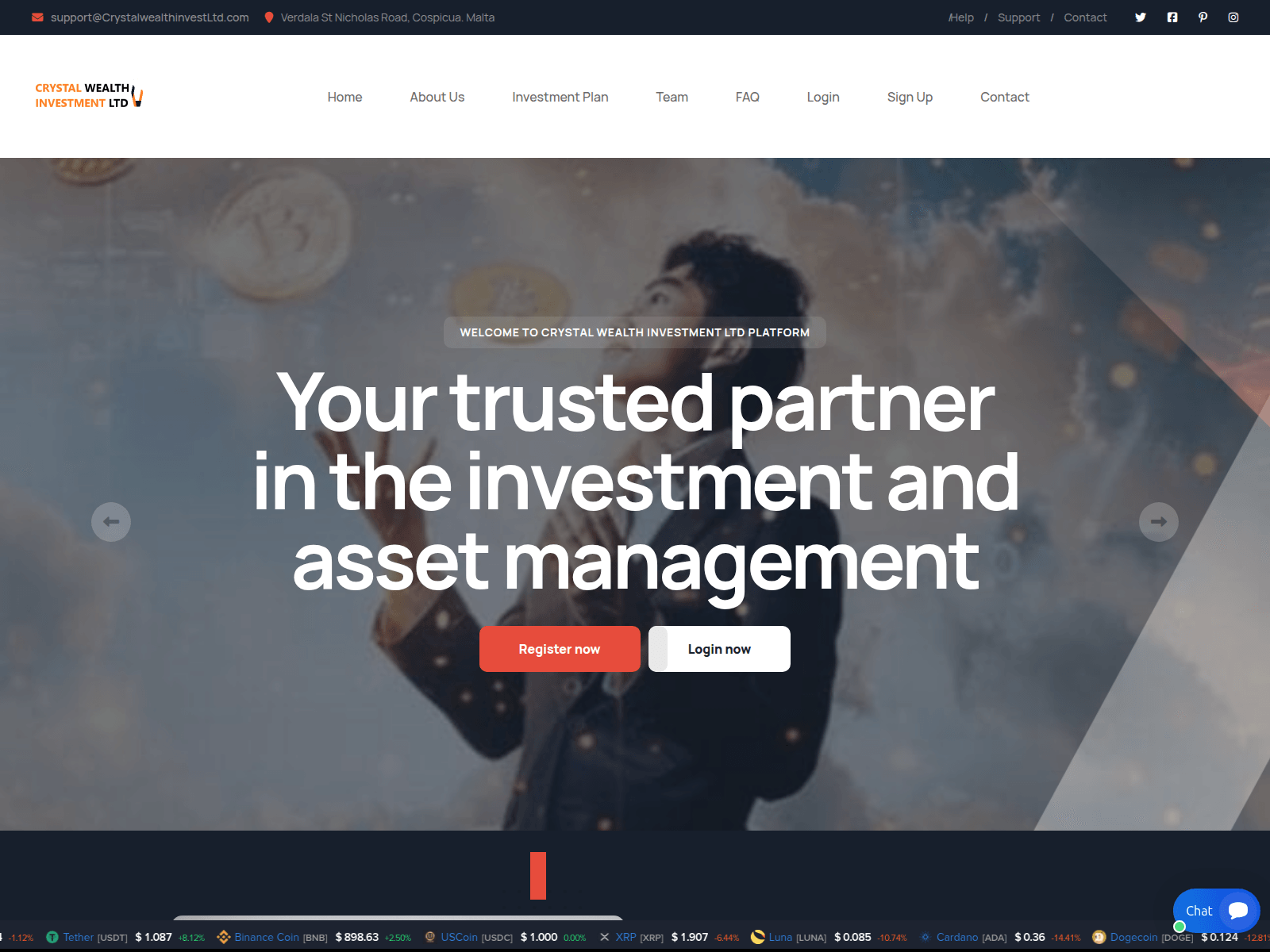 Screenshot of crystalwealthinvestltd.com