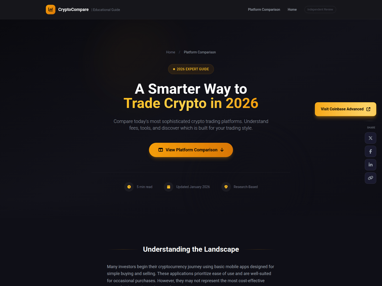 Screenshot of cryptoplatformguide.com
