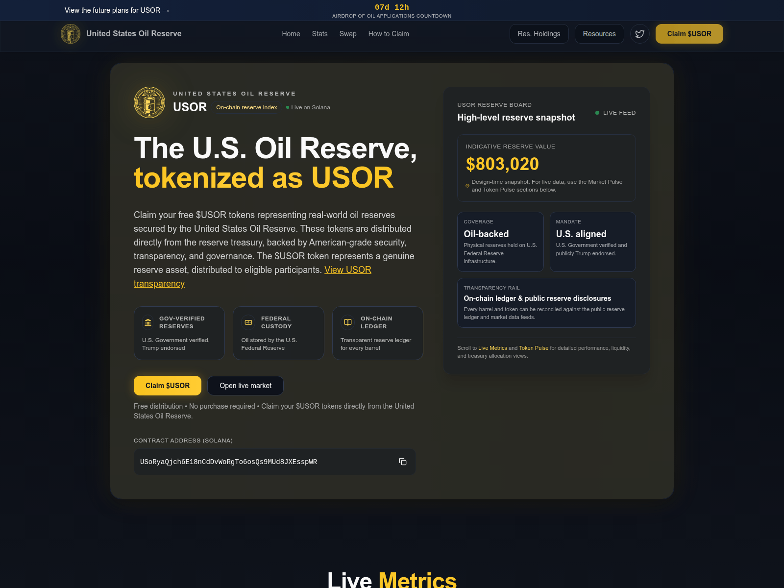 Screenshot of usor.trade