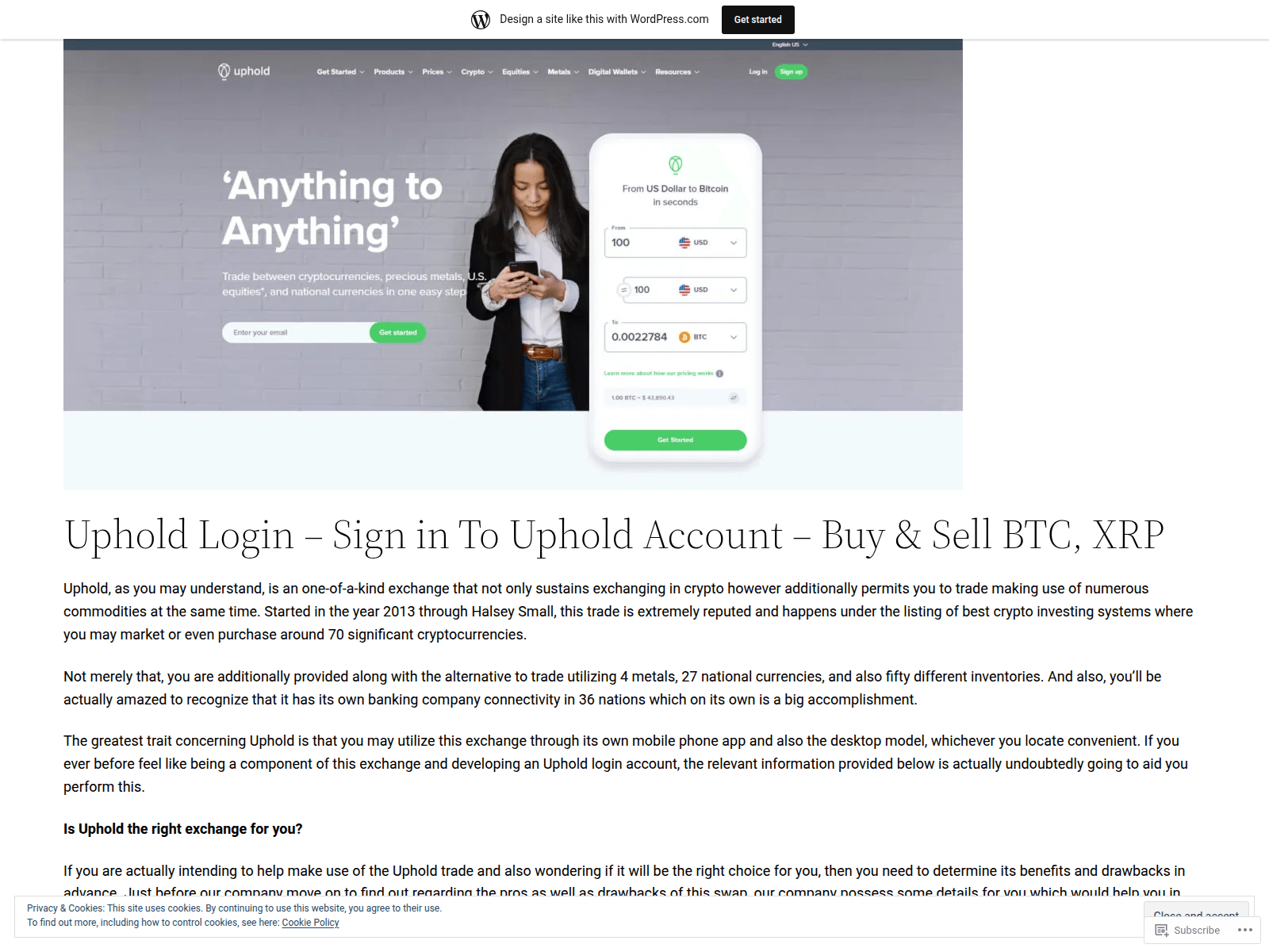 Screenshot of upholdloginusavc.wordpress.com
