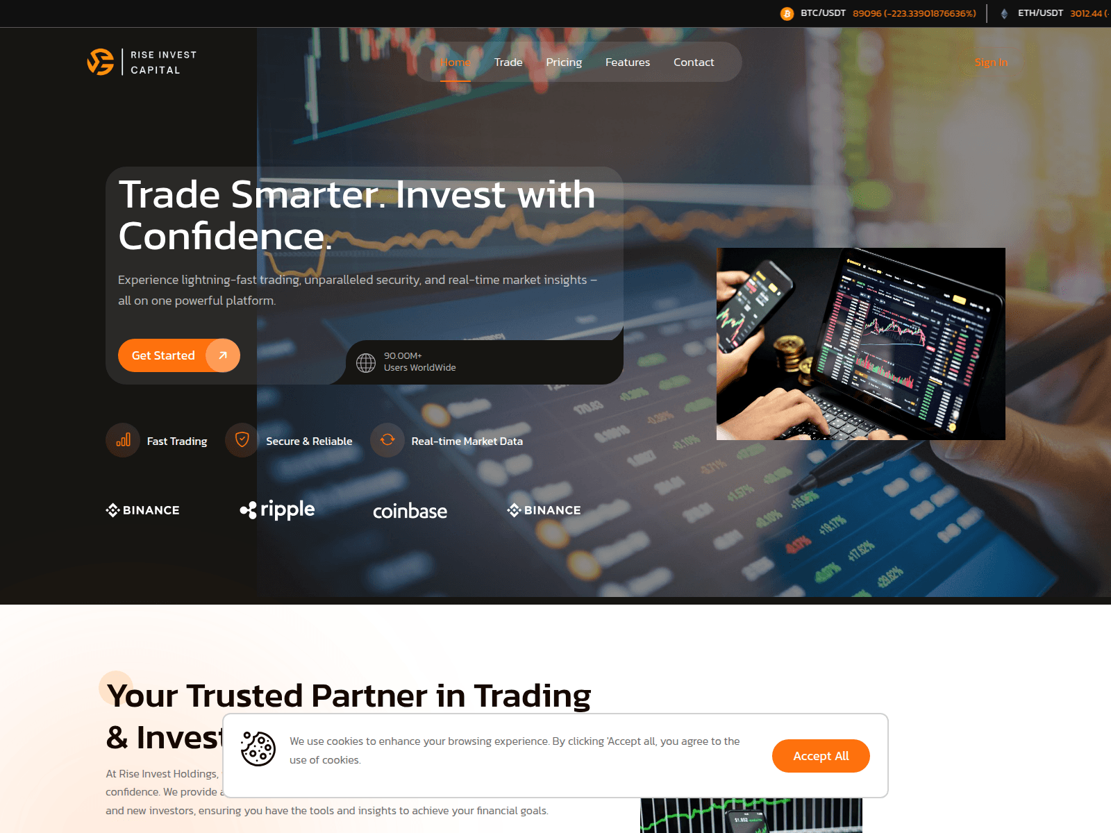 Screenshot of riseinvestcorp.com